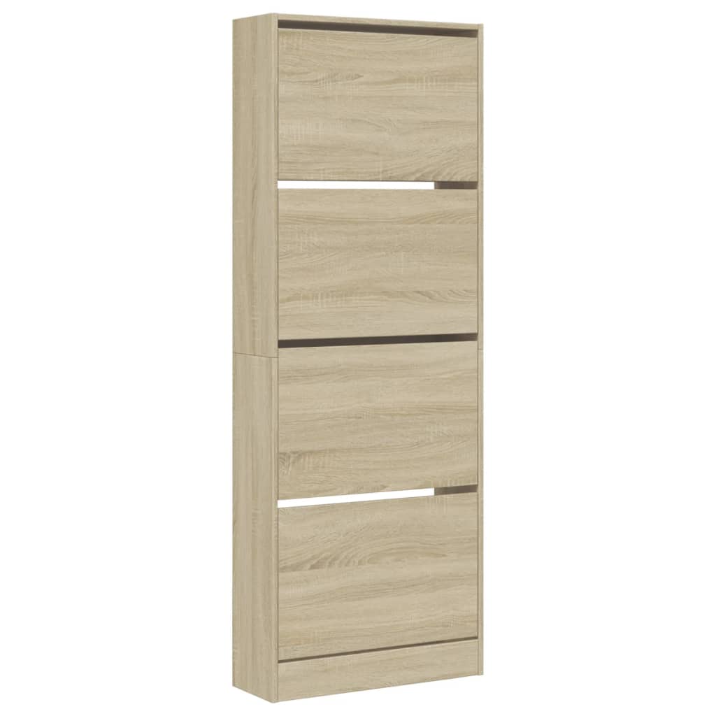 Schoenenkast 60X21X163,5 Cm Bewerkt Hout Sonoma Eikenkleurig Sonoma Eiken 60 x 21 x 163.5 cm