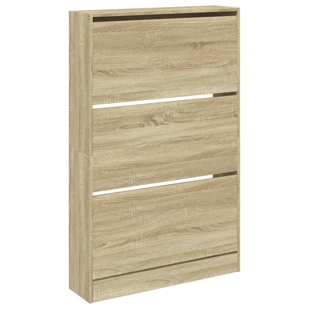 Schoenenkast 80X21X125,5 Cm Bewerkt Hout Sonoma Eikenkleurig Sonoma Eiken 80 x 21 x 125.5 cm