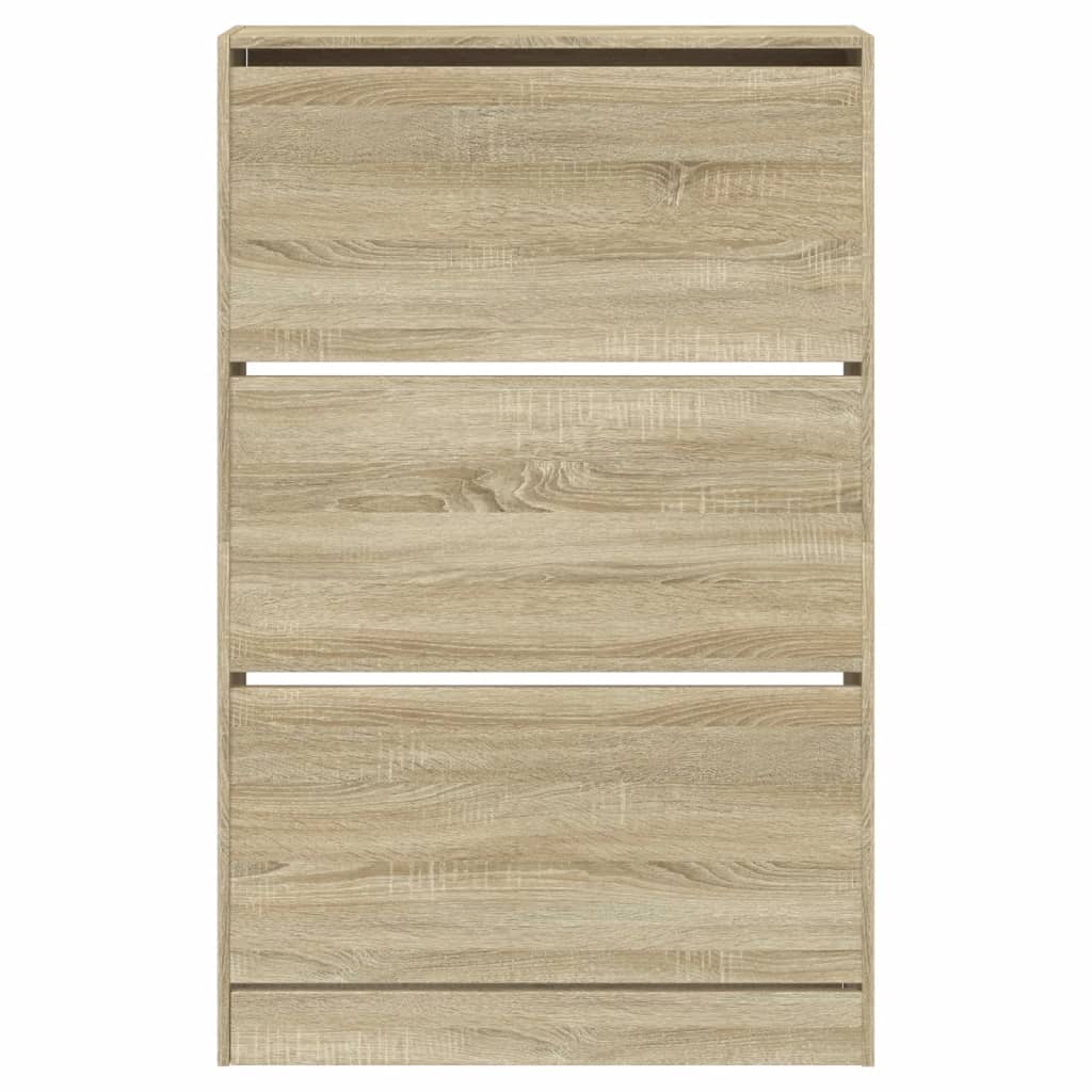 Schoenenkast 80X21X125,5 Cm Bewerkt Hout Sonoma Eikenkleurig Sonoma Eiken 80 x 21 x 125.5 cm