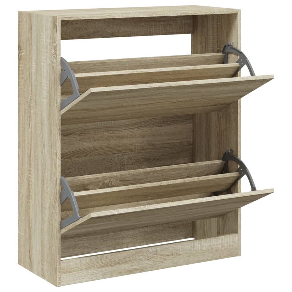 Schoenenkast 80X34X96,5 Cm Bewerkt Hout Sonoma Eikenkleurig Sonoma Eiken 80 x 34 x 96.5 cm 1