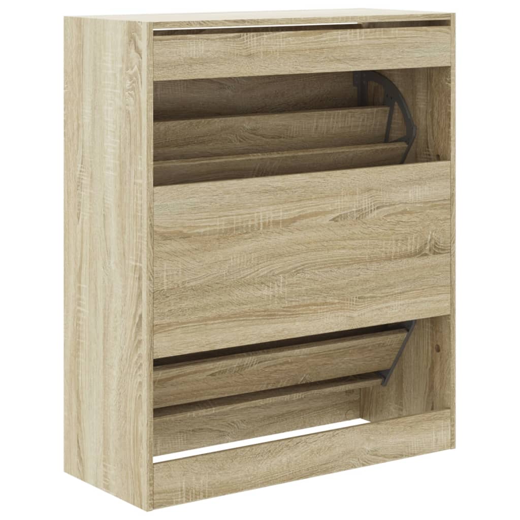 Schoenenkast 80X34X96,5 Cm Bewerkt Hout Sonoma Eikenkleurig Sonoma Eiken 80 x 34 x 96.5 cm 1