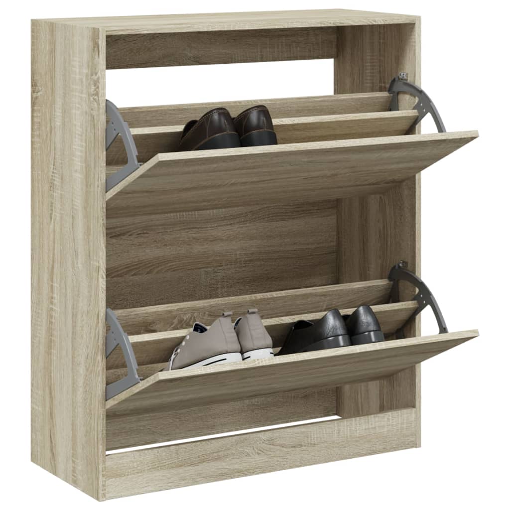 Schoenenkast 80X34X96,5 Cm Bewerkt Hout Sonoma Eikenkleurig Sonoma Eiken 80 x 34 x 96.5 cm 1