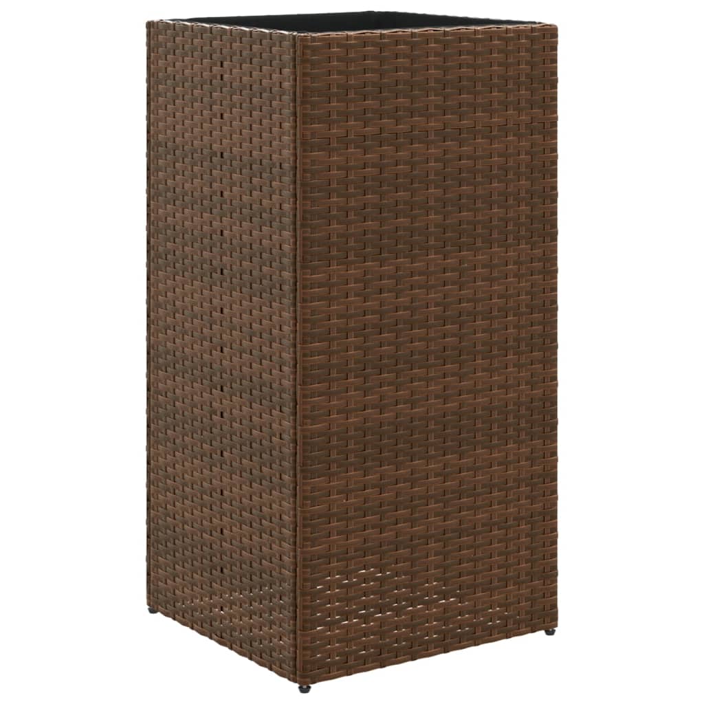 Plantenbak 40x40x80 cm poly rattan bruin