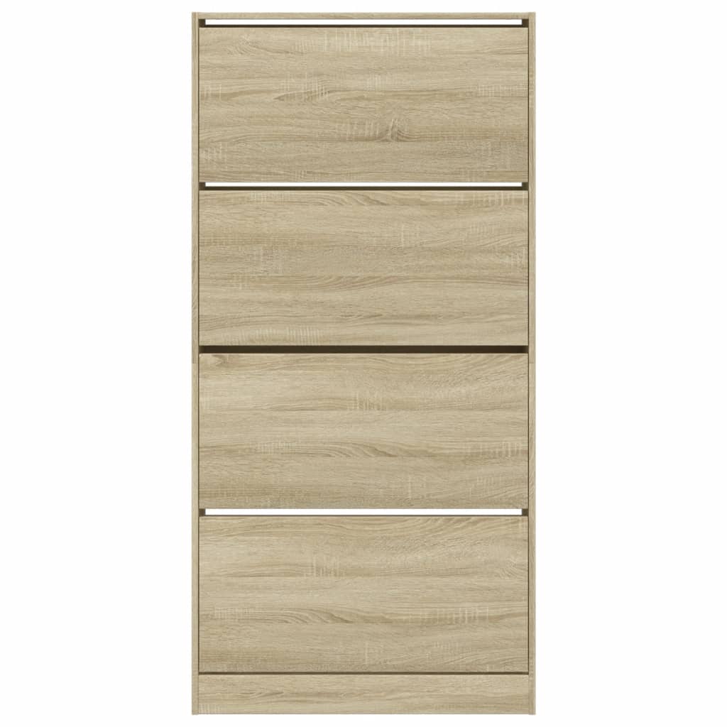 Schoenenkast Met 4 Klaplades 80X21X163,5 Cm Sonoma Eikenkleurig Sonoma Eiken 80 x 21 x 163.5 cm