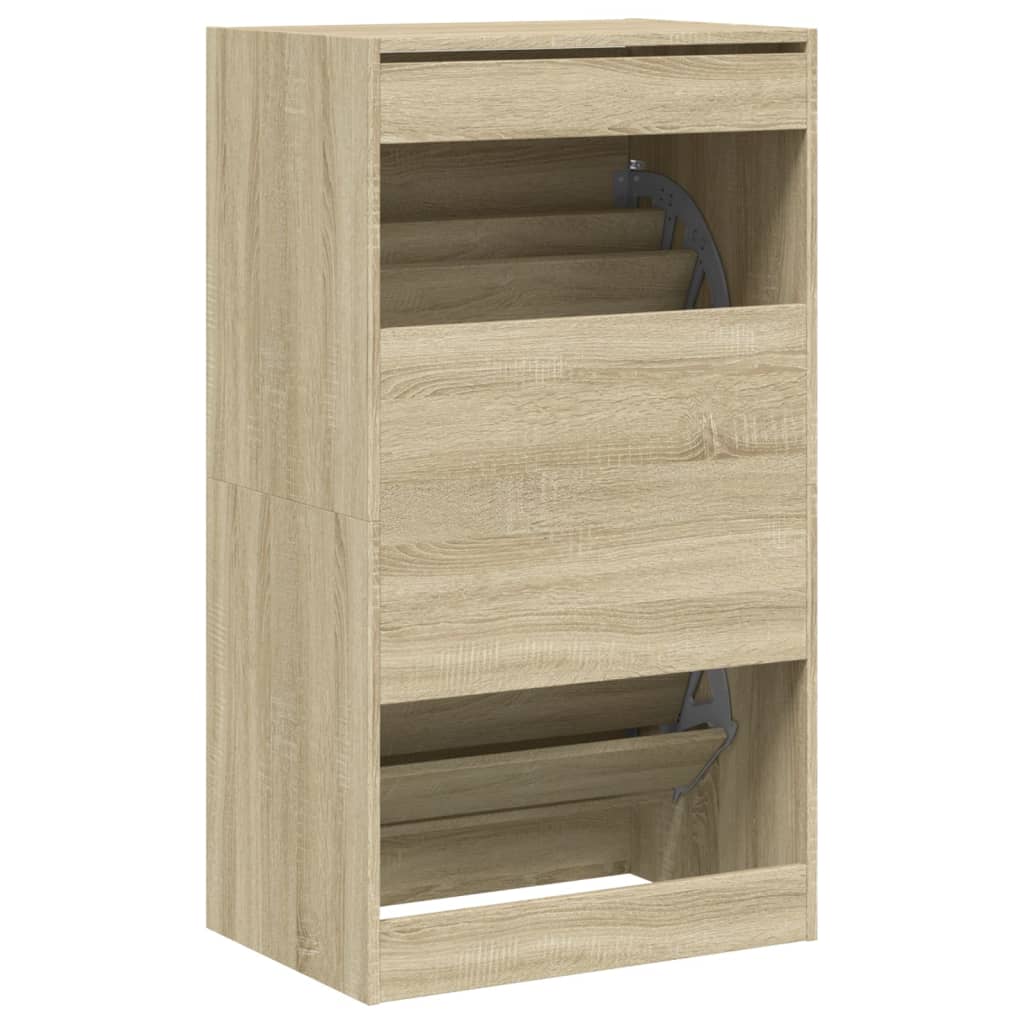 Schoenenkast Met 2 Klaplades 60X42X108 Cm Sonoma Eikenkleurig Sonoma Eiken 60 x 42 x 108 cm