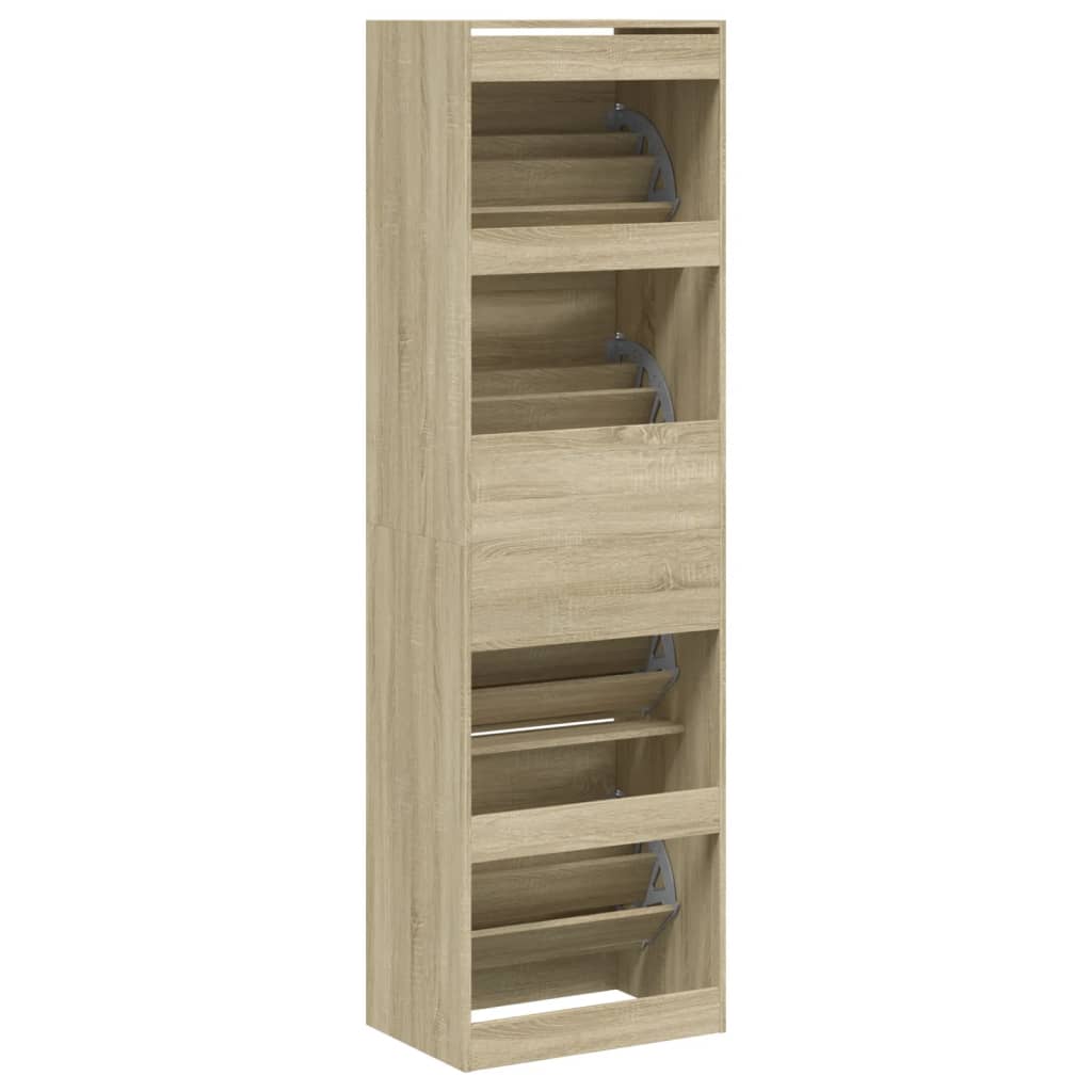 Schoenenkast Met 4 Klaplades 60X42X204 Cm Sonoma Eikenkleurig Sonoma Eiken 60 x 42 x 204 cm 1