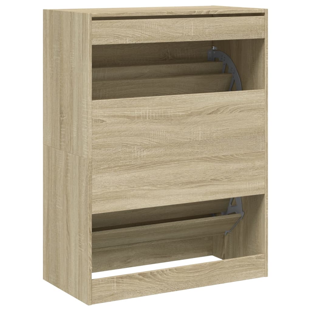 Schoenenkast Met 2 Klaplades 80X42X108 Cm Sonoma Eikenkleurig Sonoma Eiken 80 x 42 x 108 cm