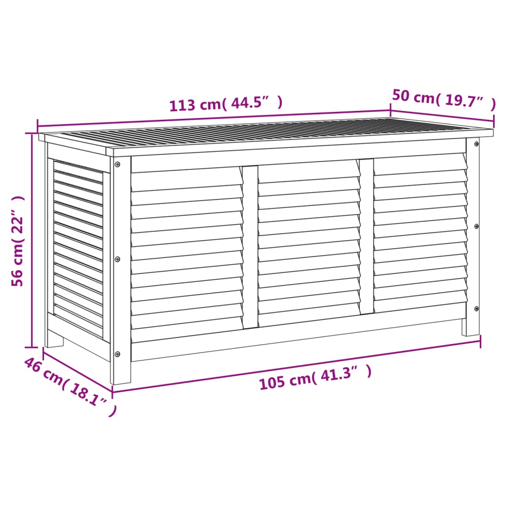 Tuinbox met jaloezieën 113x50x56 cm massief acaciahout