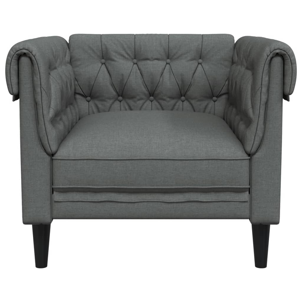 Fauteuil Chesterfield-stijl stof donkergrijs