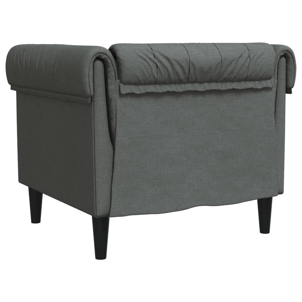 Fauteuil Chesterfield-stijl stof donkergrijs