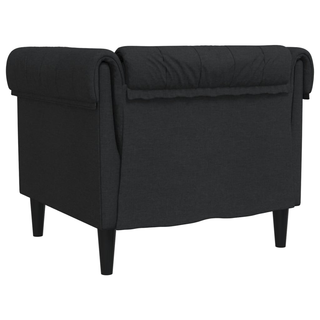 Fauteuil Chesterfield-stijl stof zwart