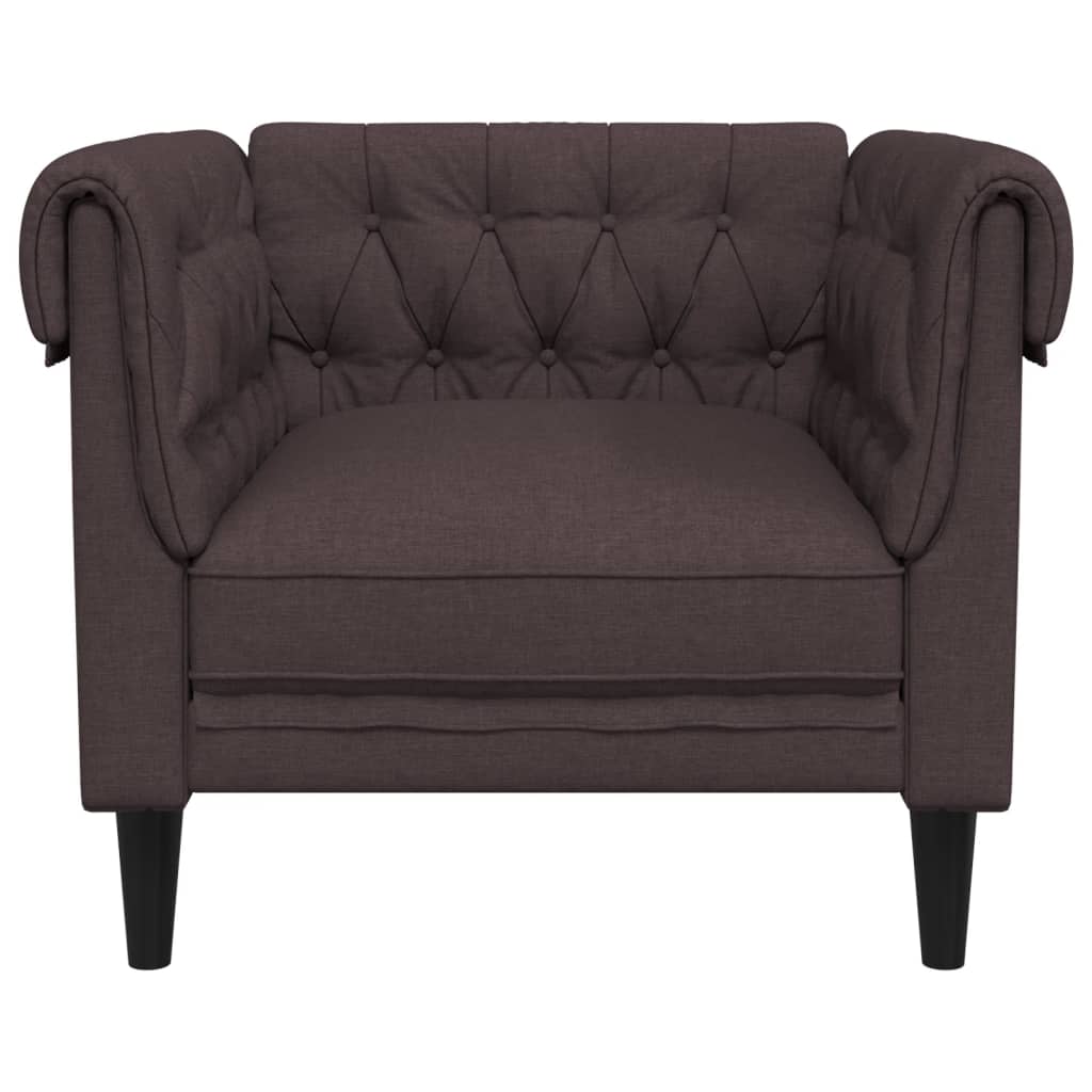 Fauteuil Chesterfield-stijl stof donkerbruin