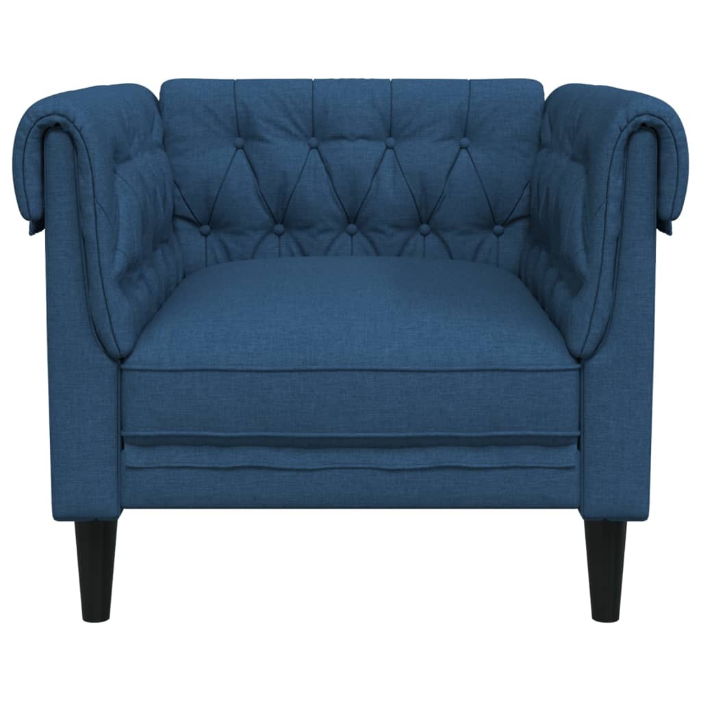 Fauteuil Chesterfield-stijl stof blauw