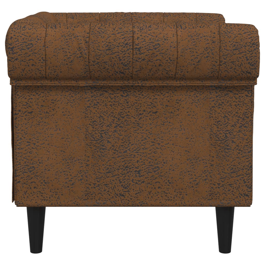 Fauteuil Chesterfield-stijl stof bruin