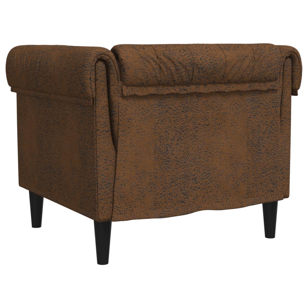 Fauteuil Chesterfield-stijl stof bruin