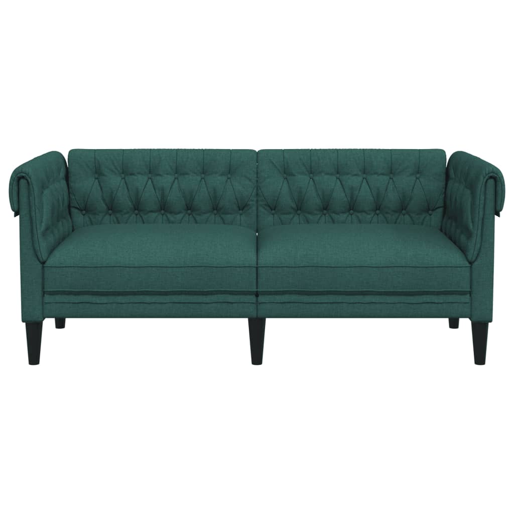 Tweezitsbank Chesterfield-stijl stof donkergroen