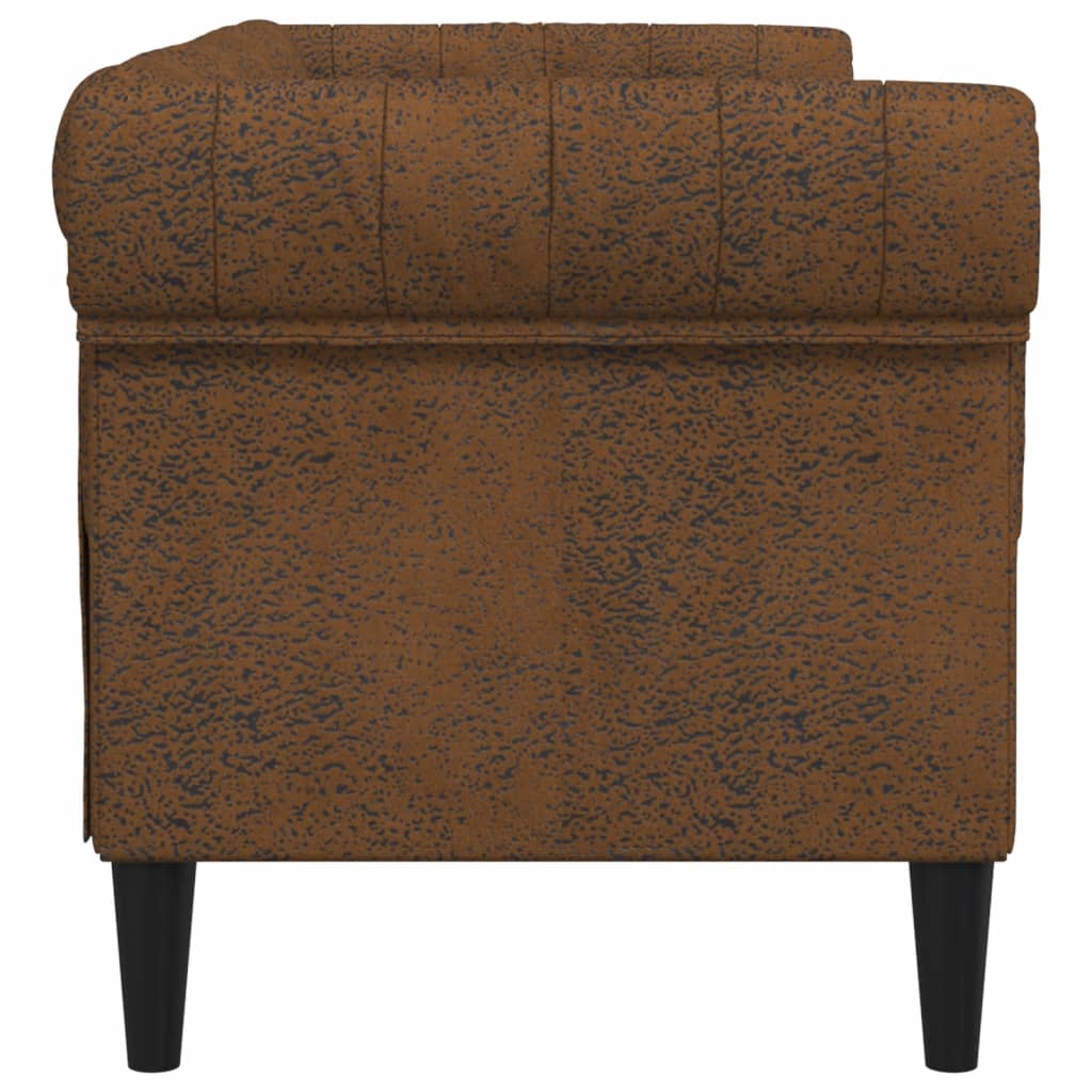 Tweezitsbank Chesterfield-stijl stof bruin