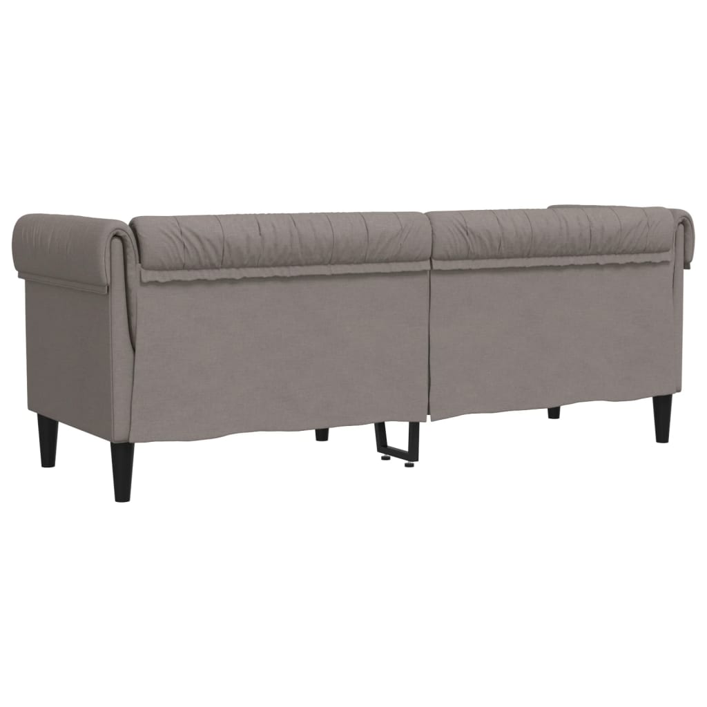 Driezitsbank Chesterfield-stijl stof taupe