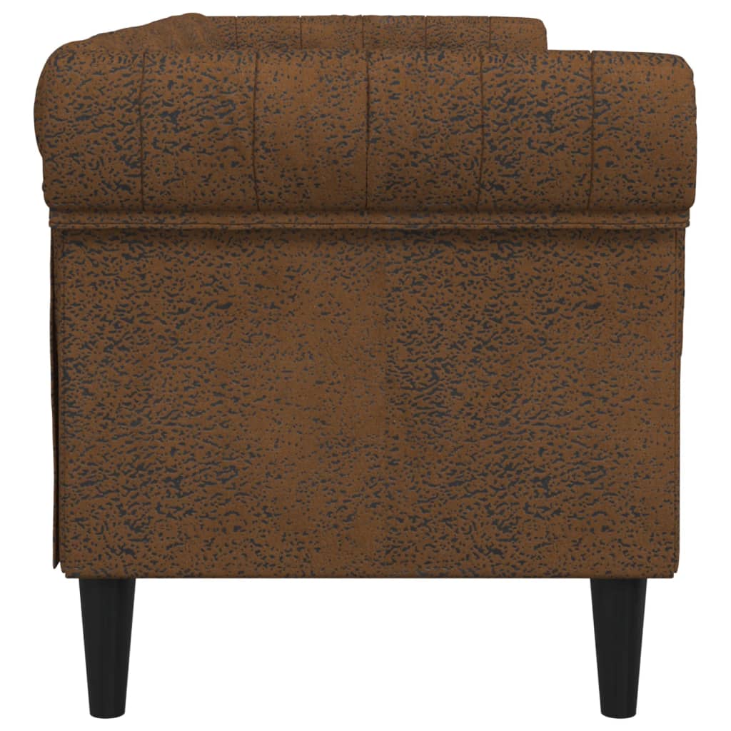 Driezitsbank Chesterfield-stijl stof bruin