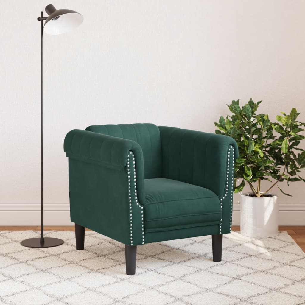 Fauteuil fluweel donkergroen