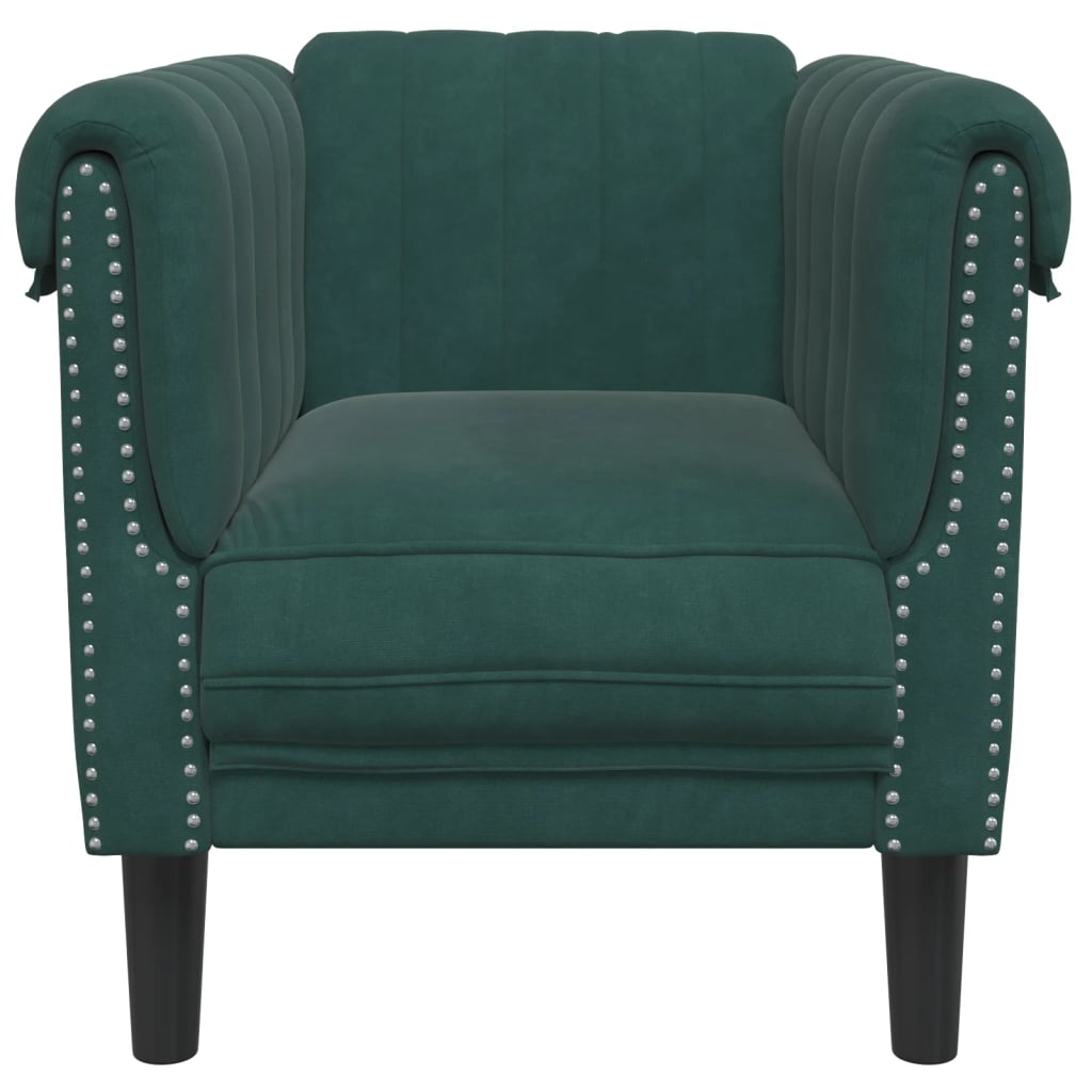 Fauteuil fluweel donkergroen