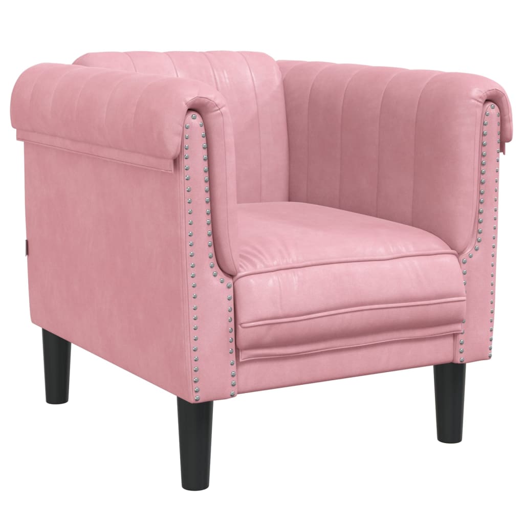 Fauteuil fluweel roze