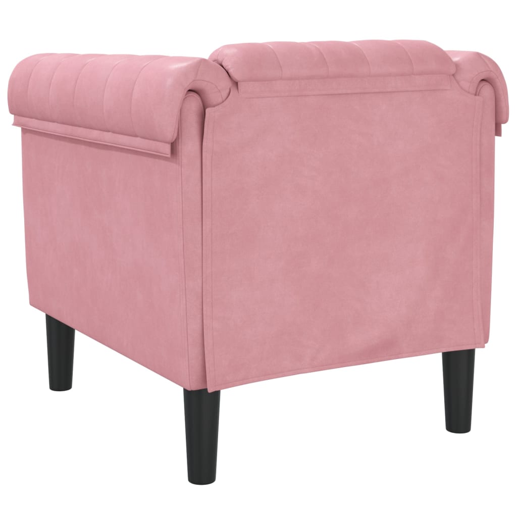 Fauteuil fluweel roze