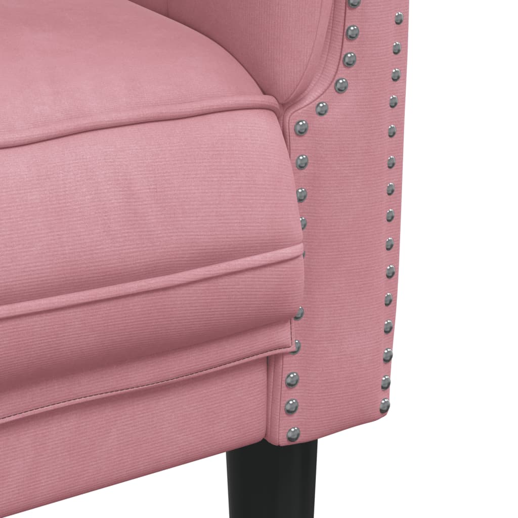 Fauteuil fluweel roze