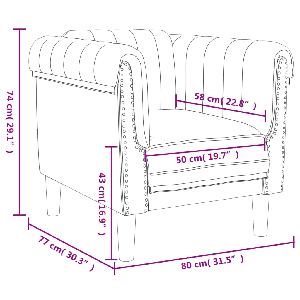 Fauteuil fluweel roze