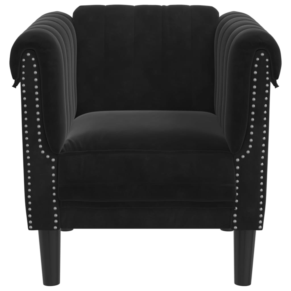 Fauteuil fluweel zwart