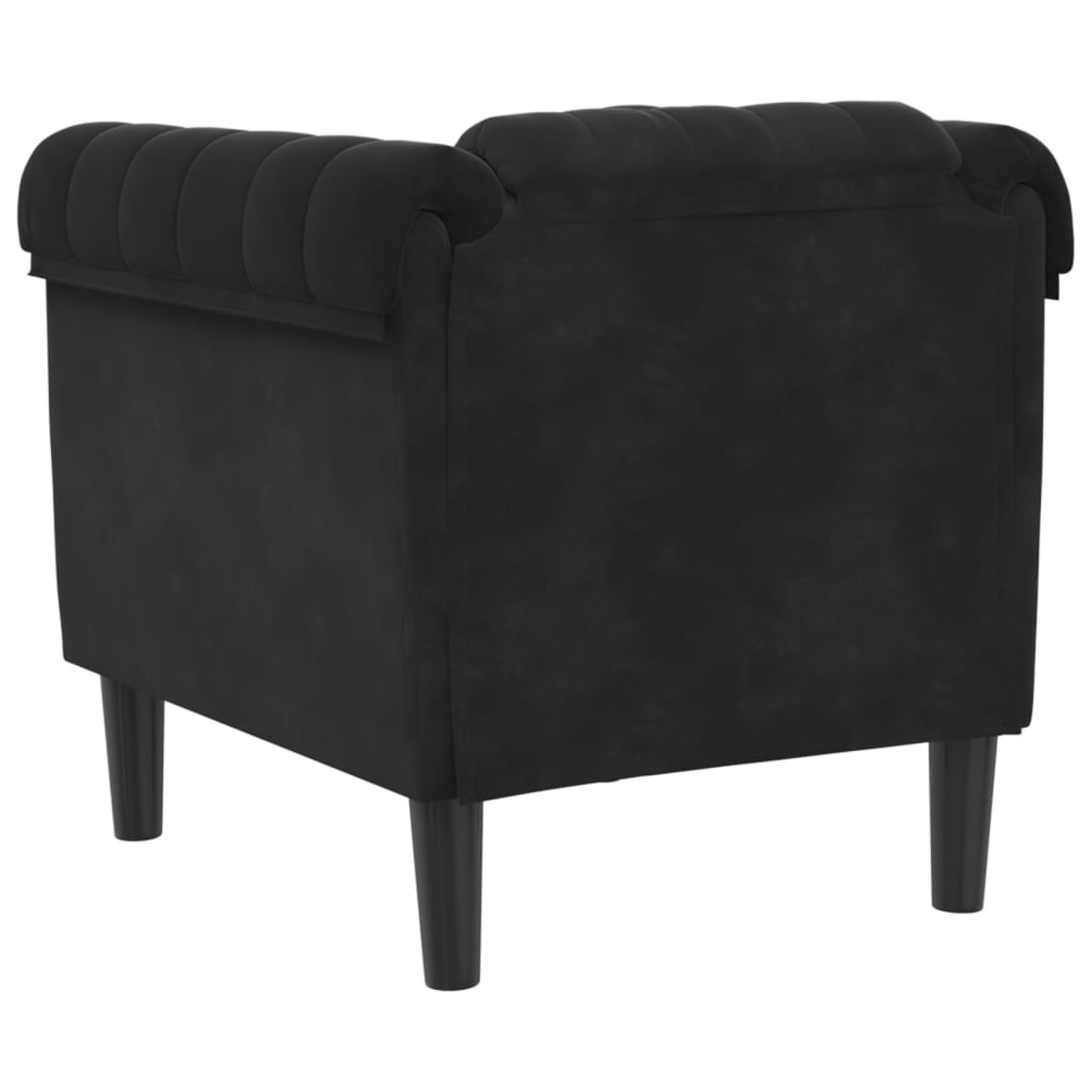 Fauteuil fluweel zwart