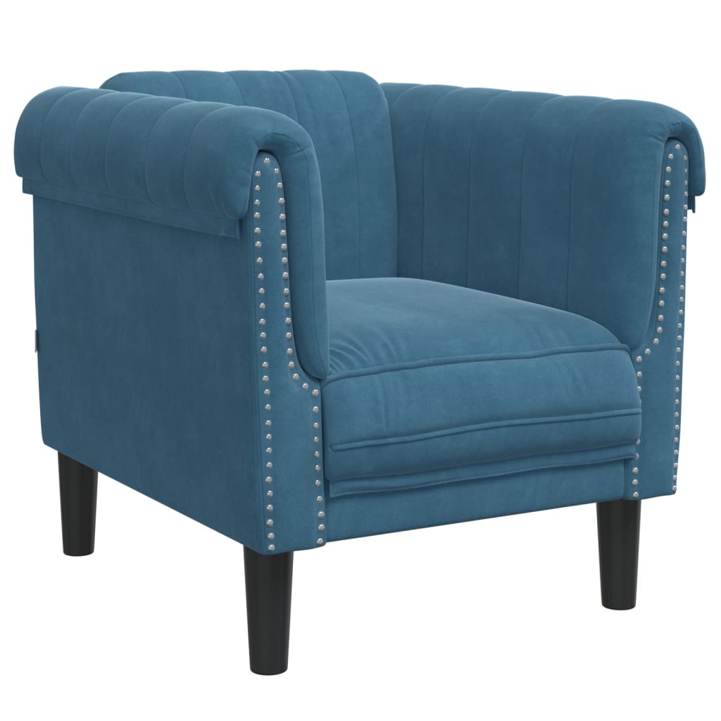 Fauteuil fluweel blauw