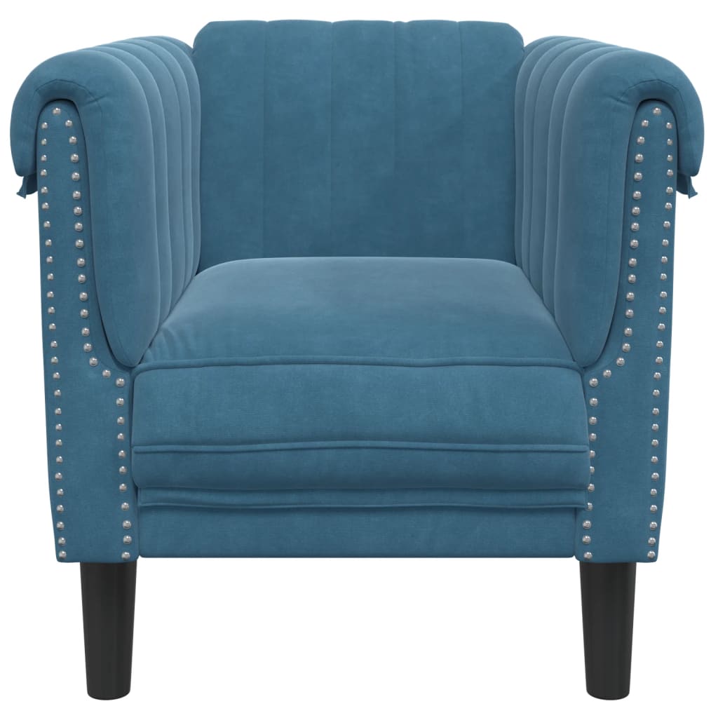 Fauteuil fluweel blauw