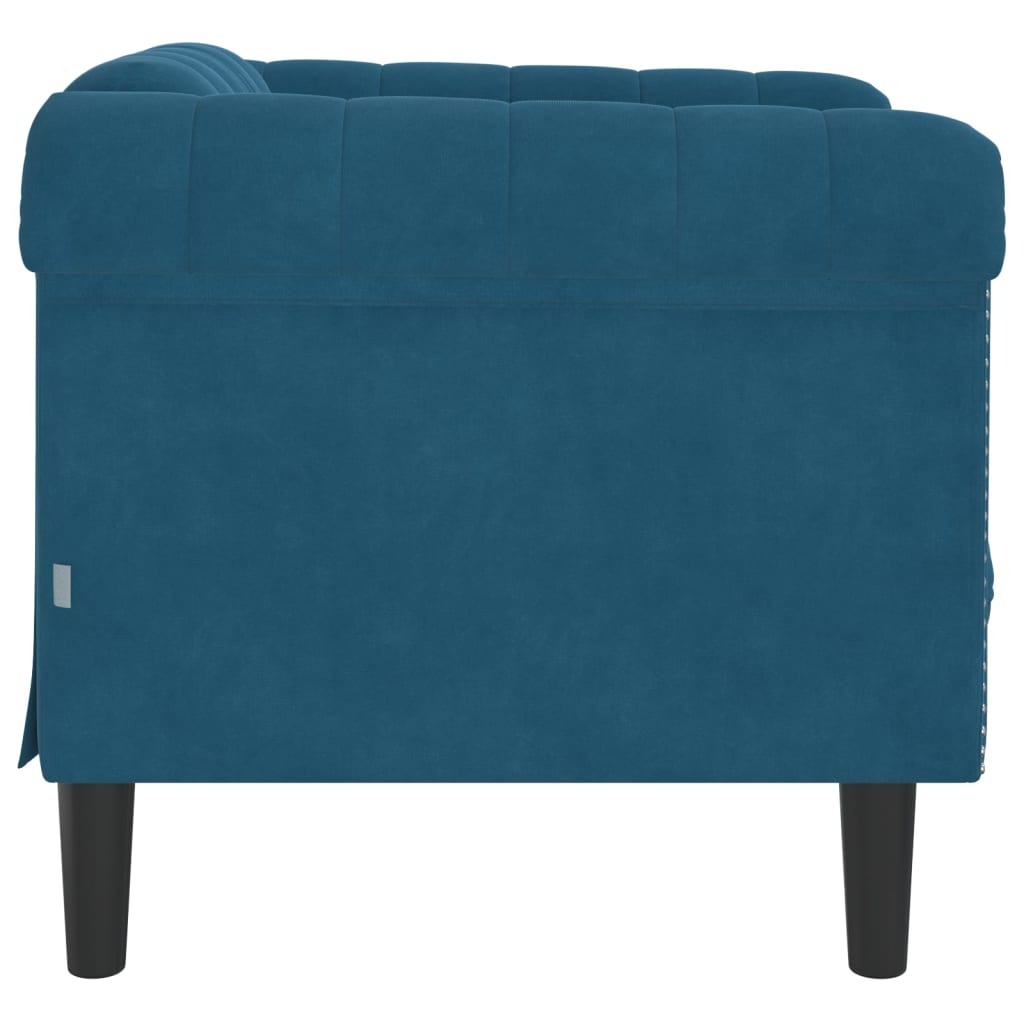 Fauteuil fluweel blauw