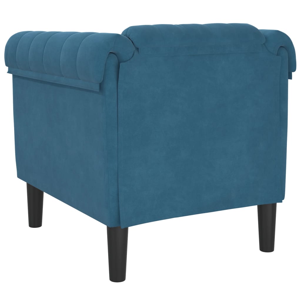 Fauteuil fluweel blauw