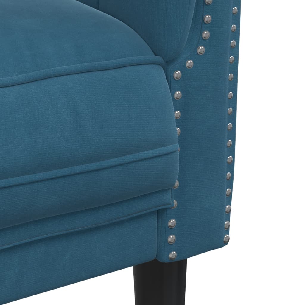 Fauteuil fluweel blauw