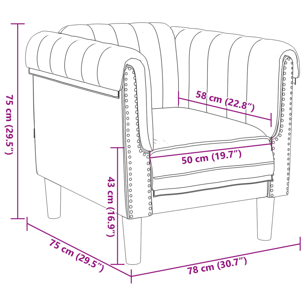 Fauteuil kunstsuède bruin