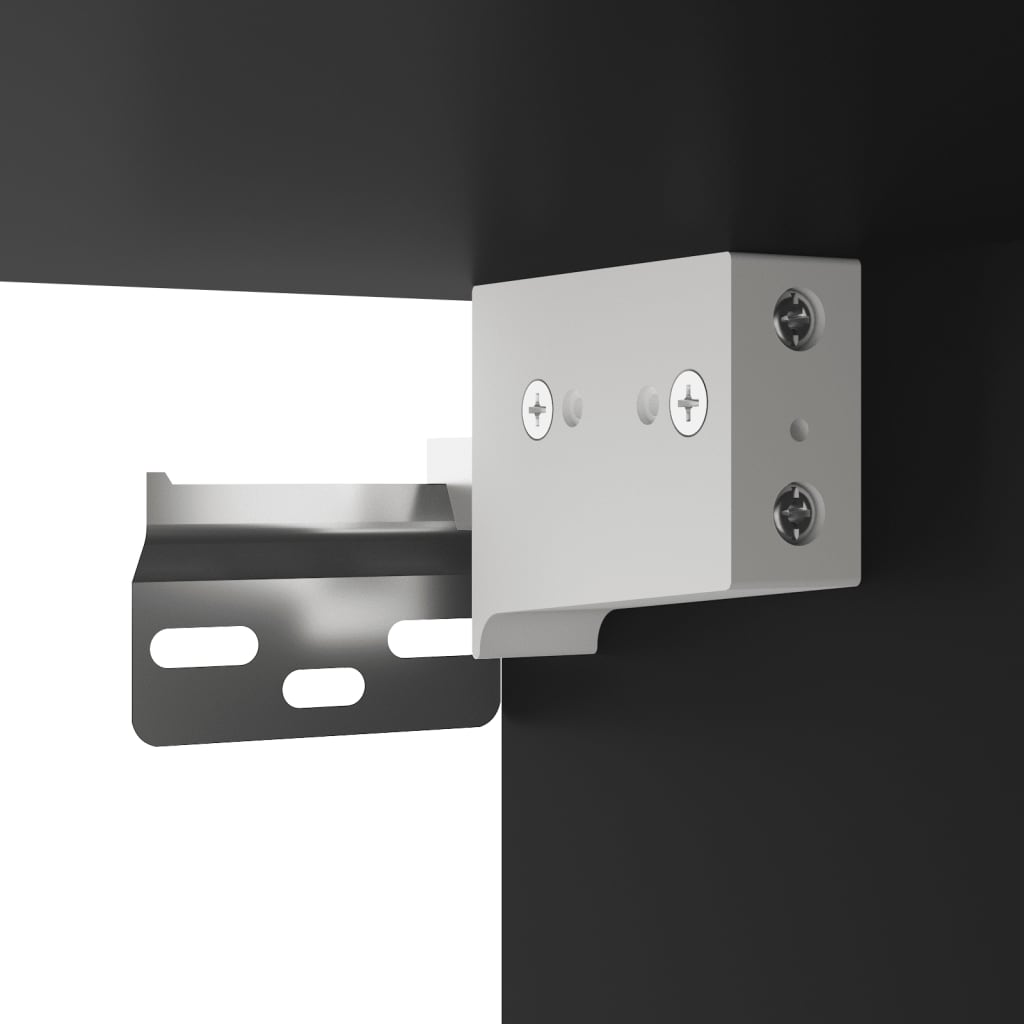 4-Delige Badkamermeubelset Bewerkt Hout Zwart