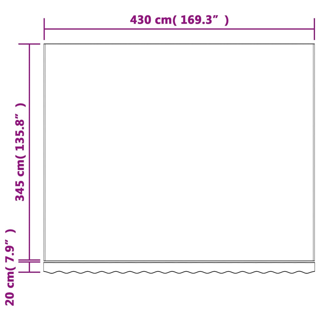 Vervangingsdoek voor luifel gestreept 4,5x3,5 m meerkleurig