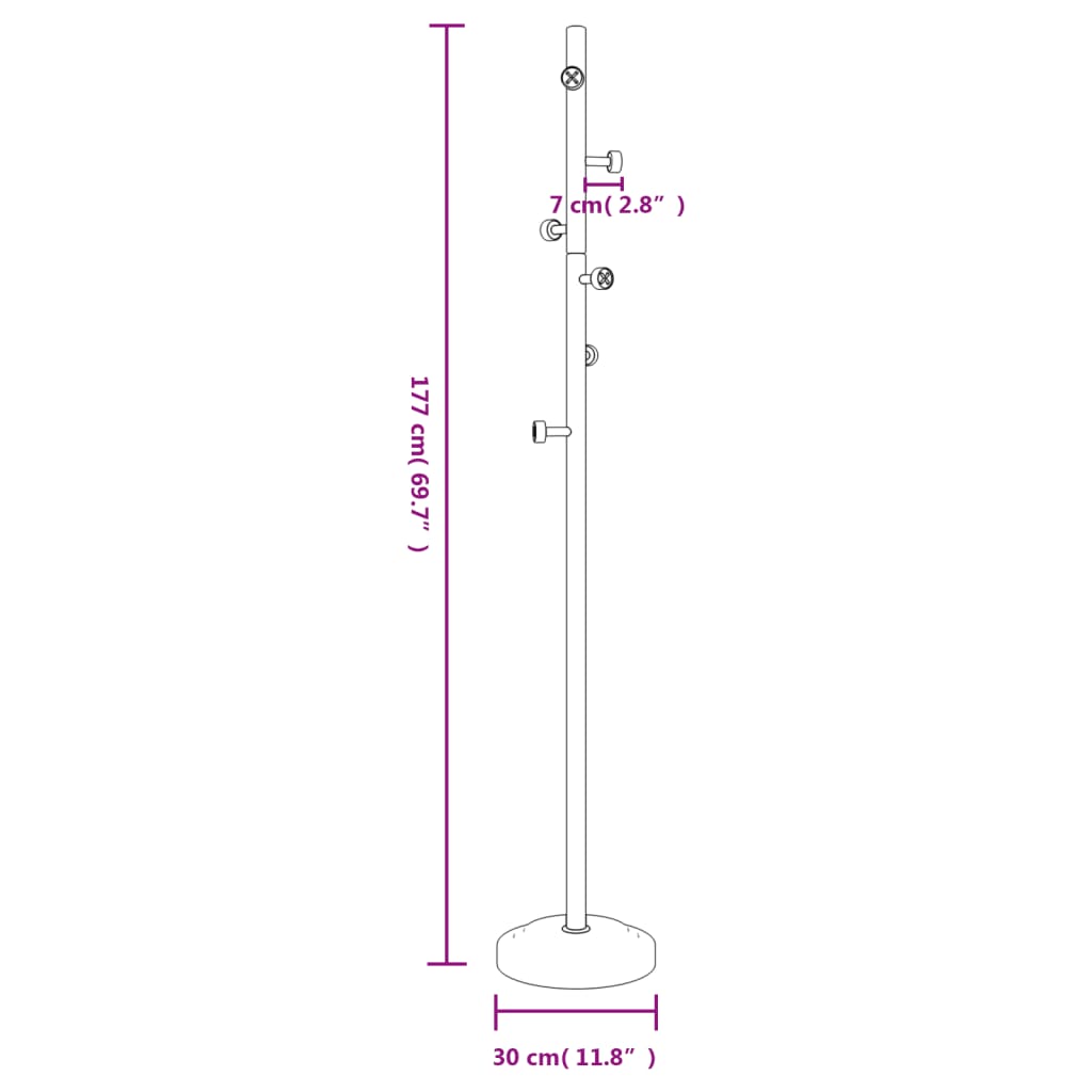 Kapstok 177 cm gepoedercoat ijzer wit