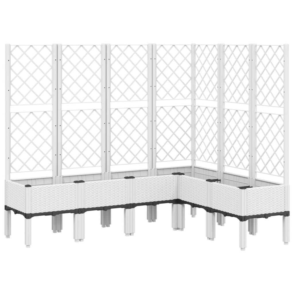 Plantenbak met latwerk 160x120x142 cm polypropeen wit