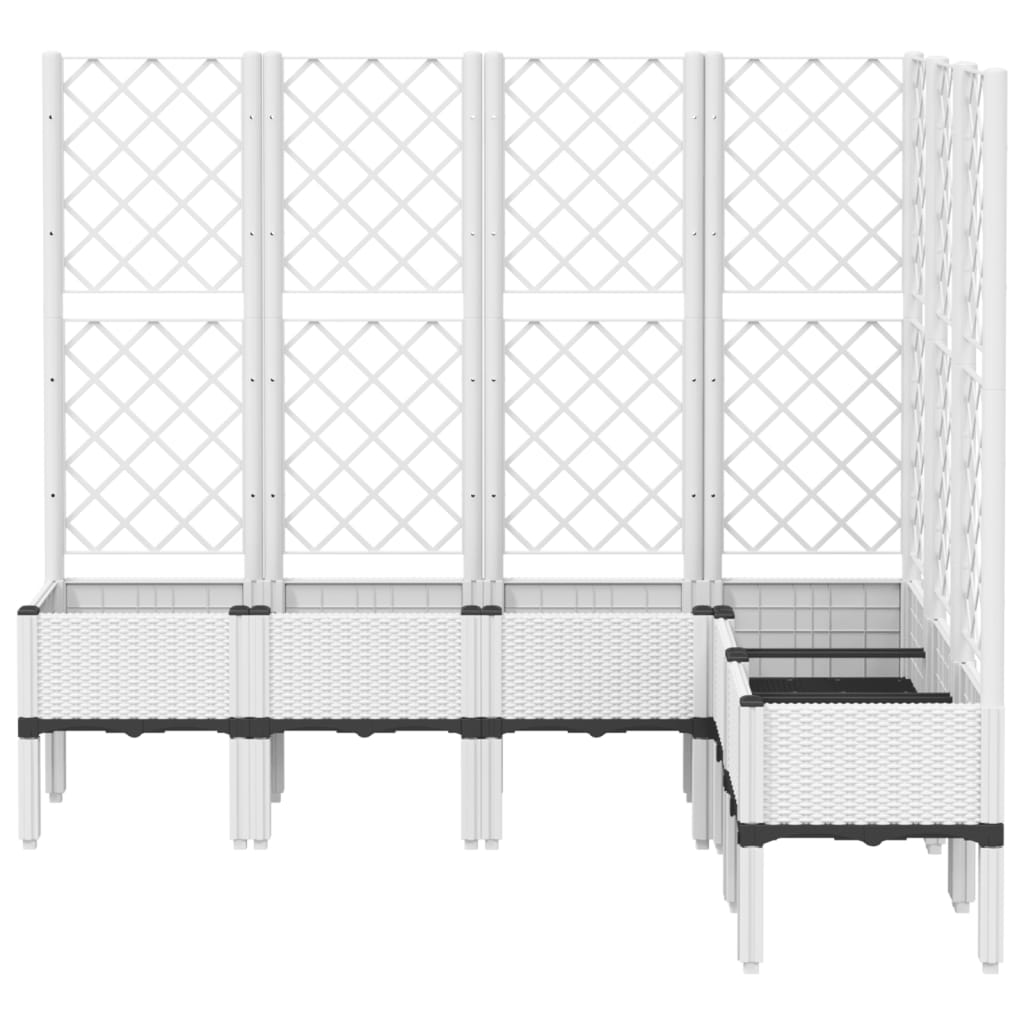 Plantenbak met latwerk 160x120x142 cm polypropeen wit