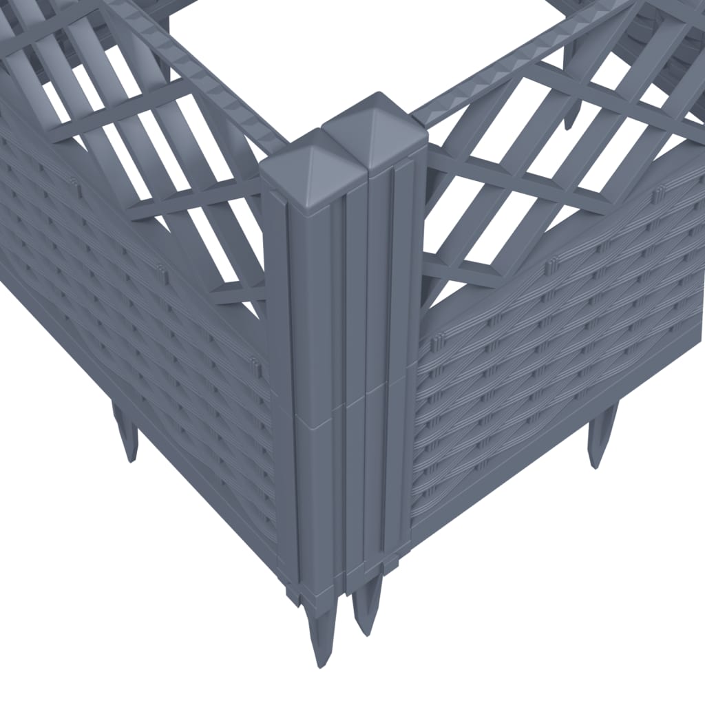 Plantenbak met pinnen 43,5x43,5x43,5 cm polypropeen grijs