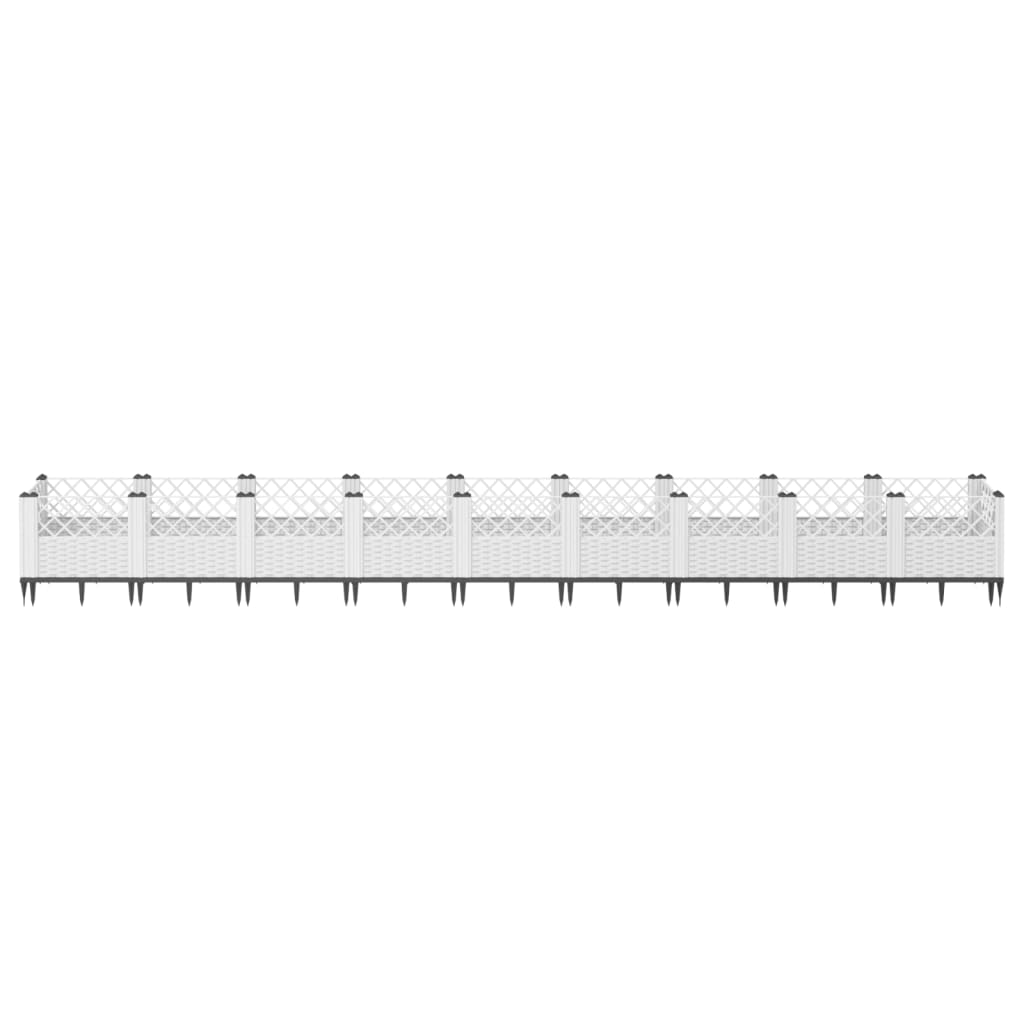 Plantenbak met pinnen 363,5x43,5x43,5 cm polypropeen wit