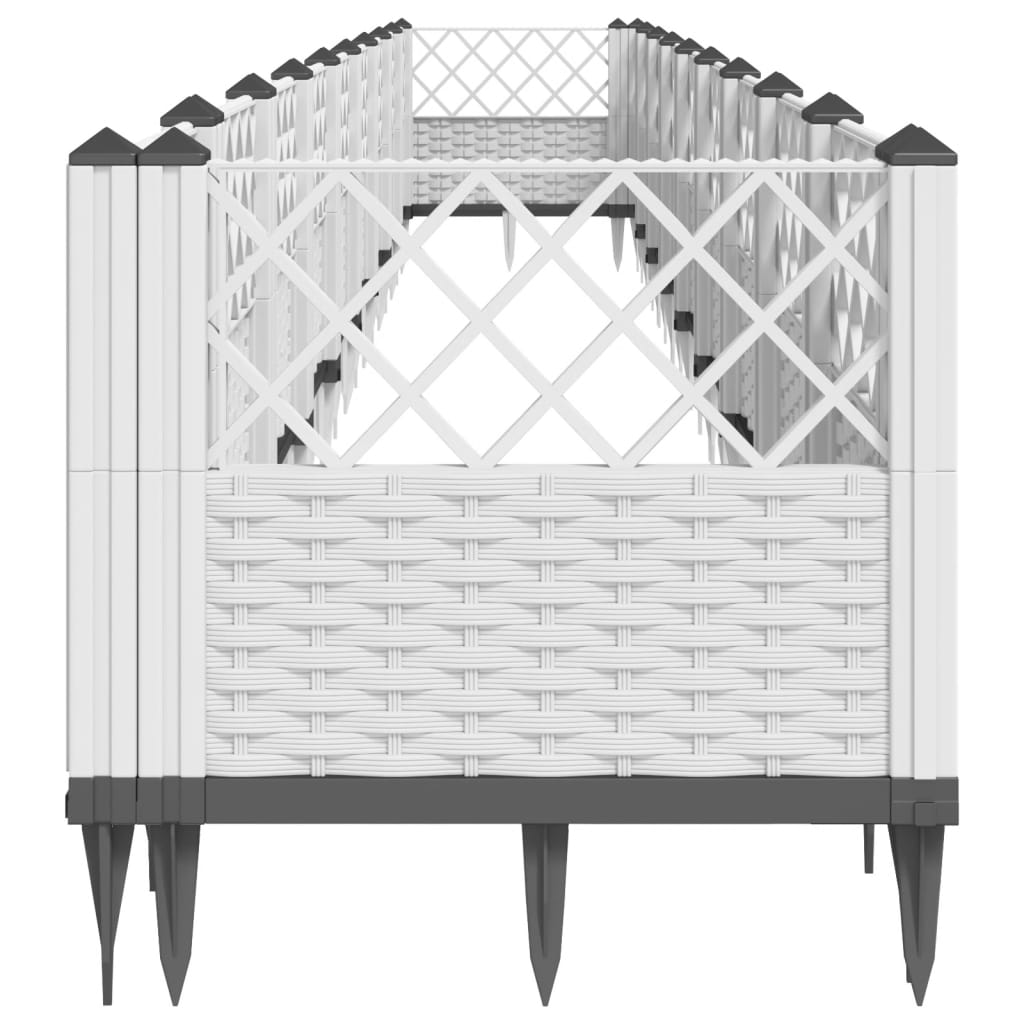 Plantenbak met pinnen 363,5x43,5x43,5 cm polypropeen wit
