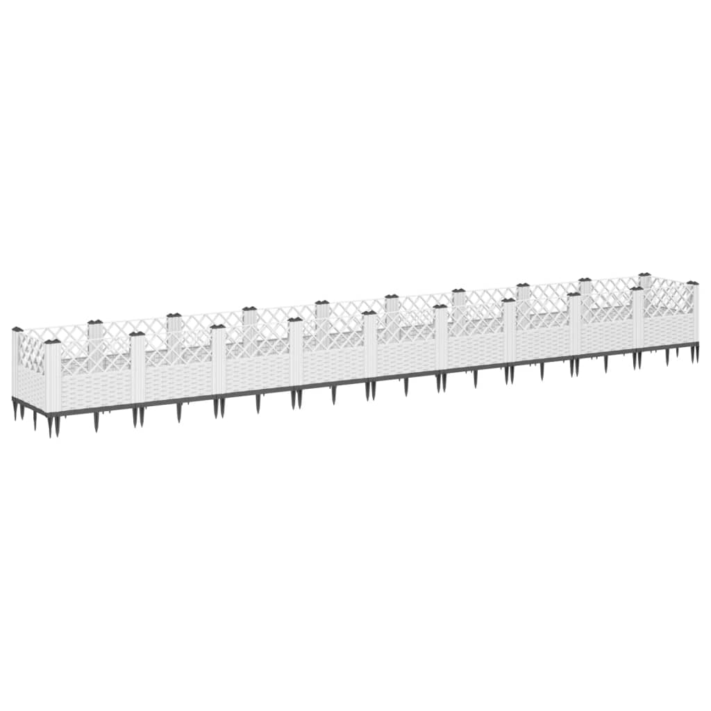 Plantenbak met pinnen 363,5x43,5x43,5 cm polypropeen wit
