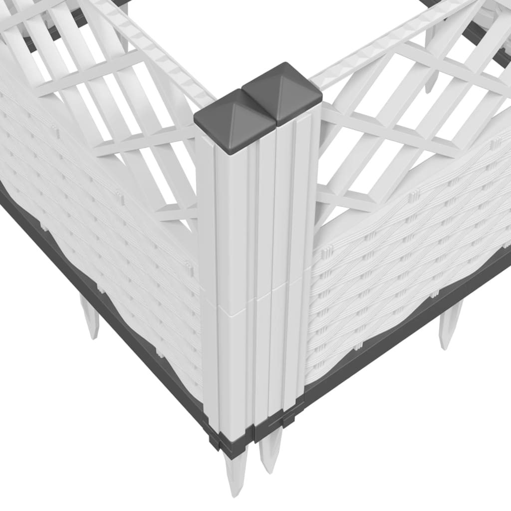 Plantenbak met pinnen 363,5x43,5x43,5 cm polypropeen wit