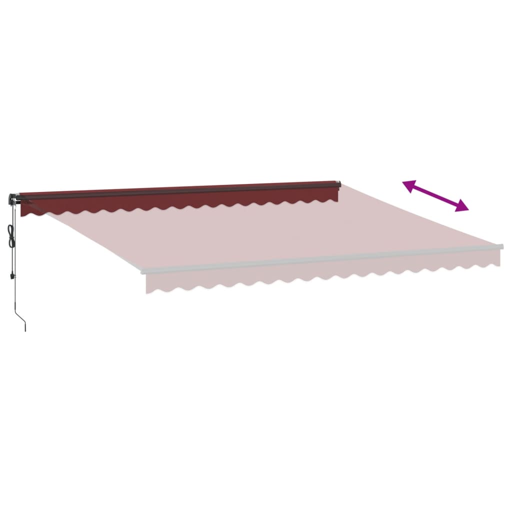 Luifel automatisch uittrekbaar 450x350 cm bordeauxrood