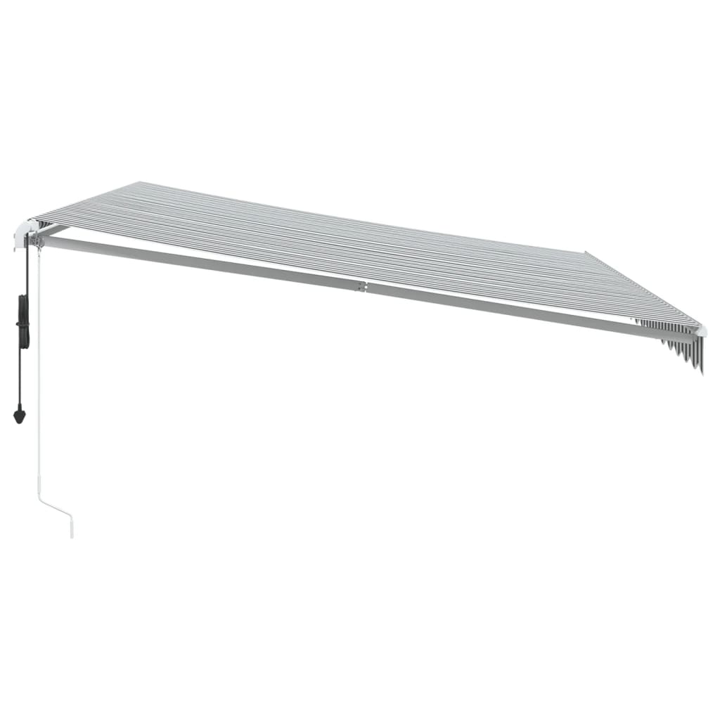 Luifel automatisch uittrekbaar LED 450x300 cm antraciet en wit