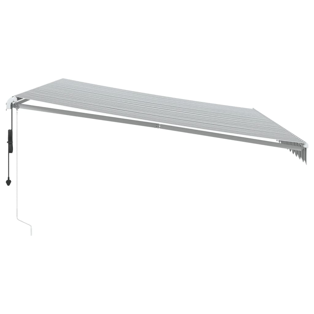 Luifel automatisch uittrekbaar LED 500x300 cm antraciet en wit